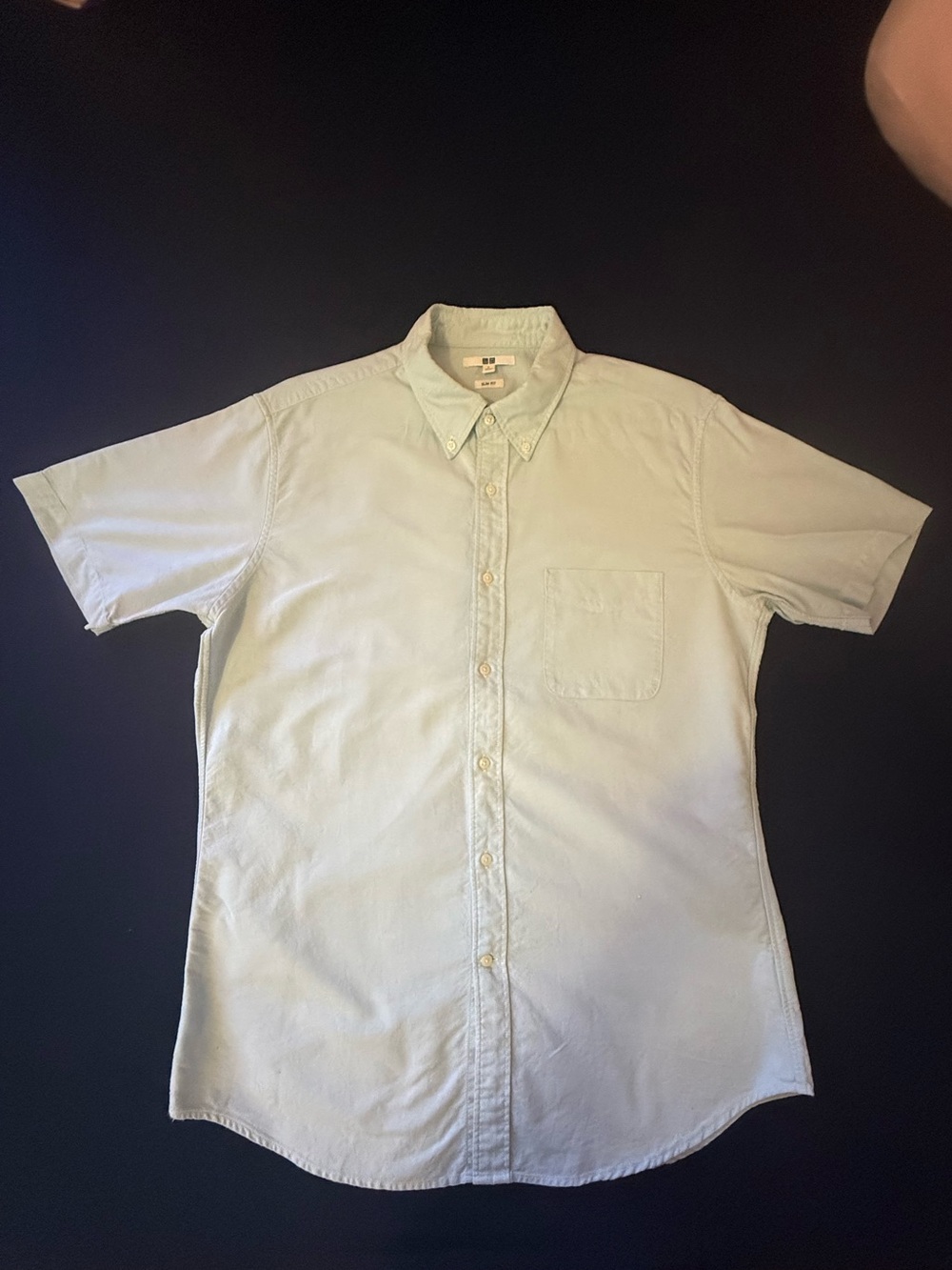 Uniqlo Light Mint Short-Sleeve Button-Down Shirt